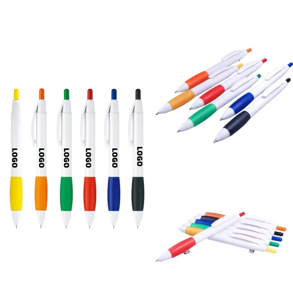 Custom Logo Rubber-Grip Click Pens 3