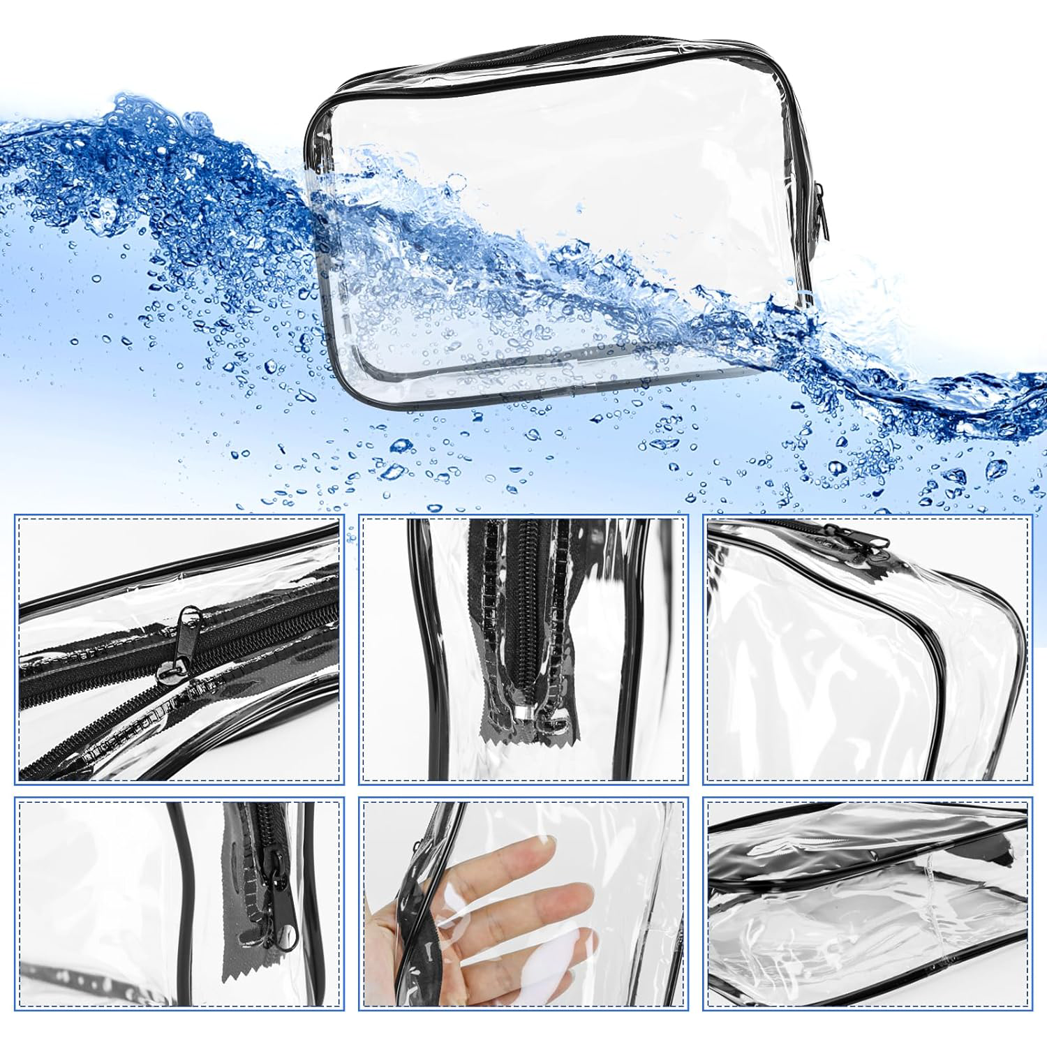 Transparent Waterproof Cosmetic Bag W/ Zipper 5