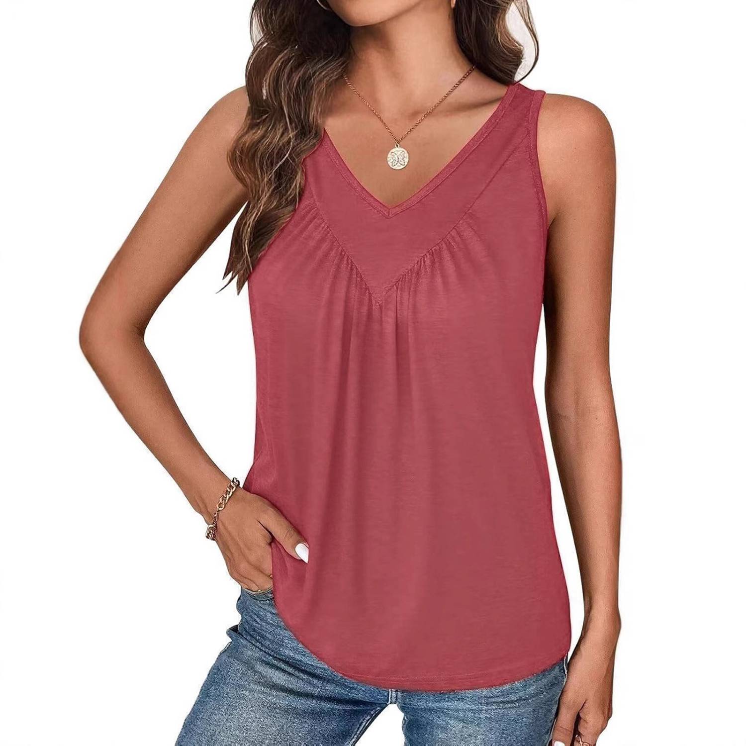 Loose Casual Women V-Neck Sleeveless Vest 4