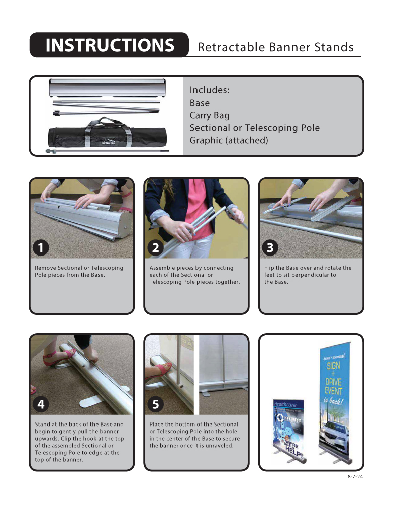 24"x 63" Custom Digitally Printed Retractable Banner Stand 9
