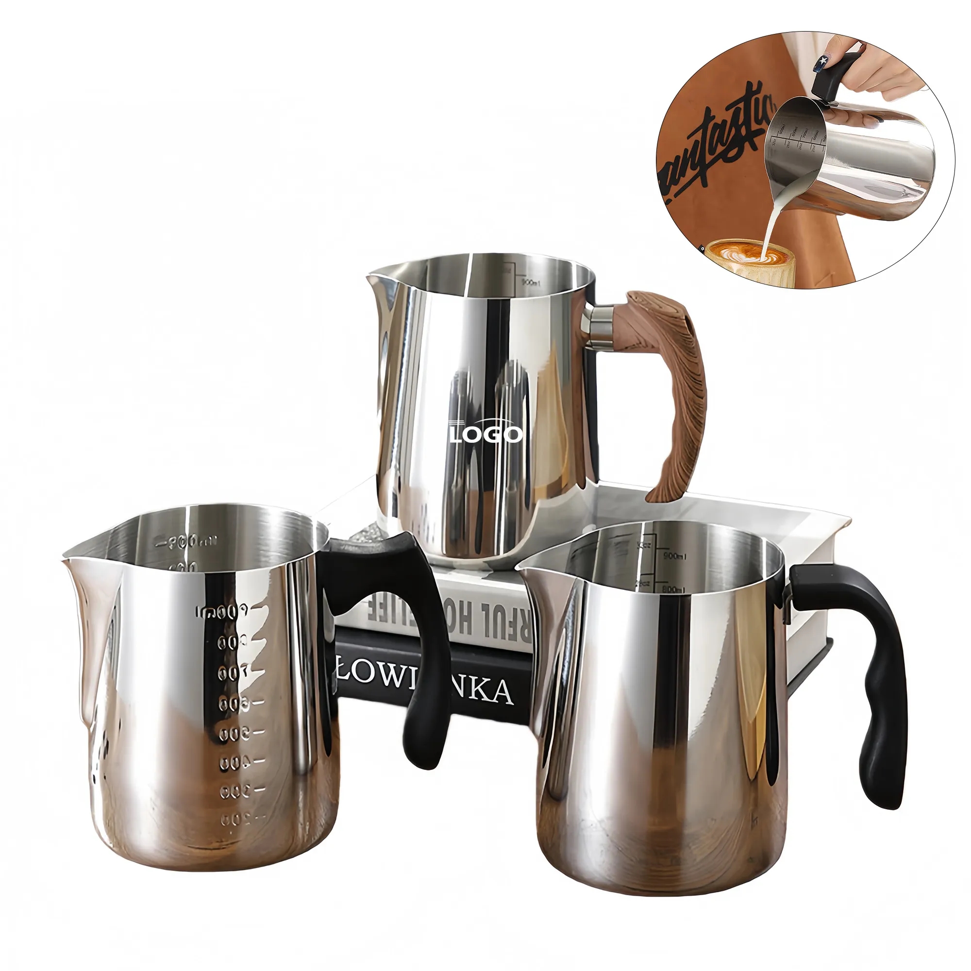 Stainless Steel 33.81oz Milk Frothing Latte Art Pitcher