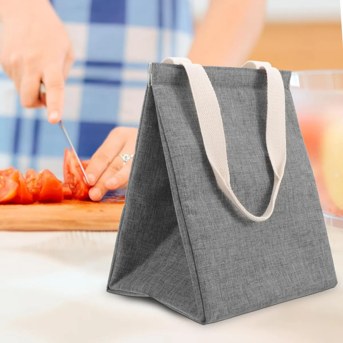 Insulated Reusable Lunch Tote Bag Portable Cooler 8
