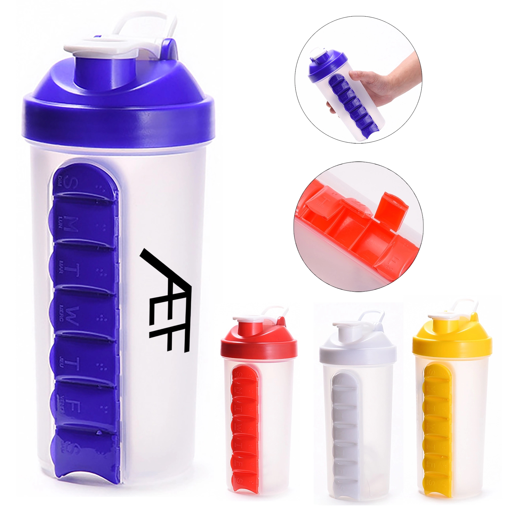 Water Bottle & Pill Organizer Travel Storage Container 1
