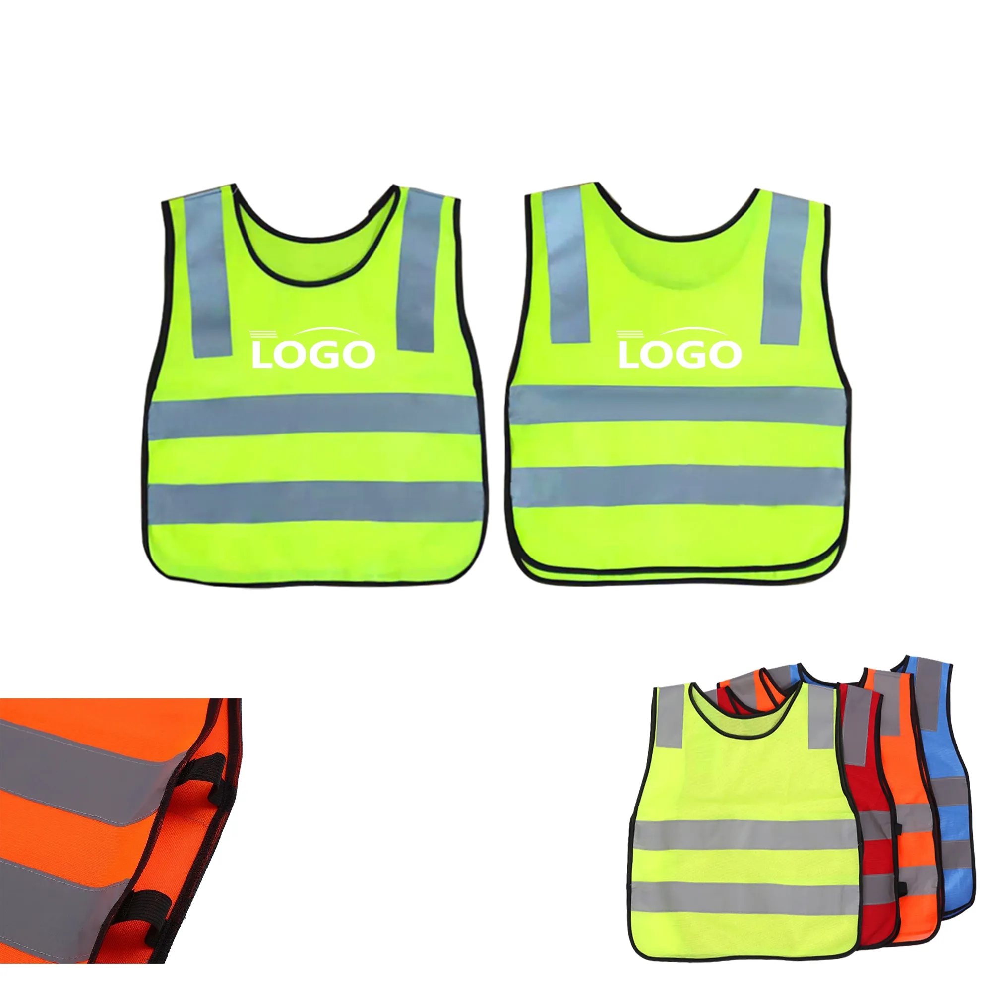 MOQ 20pcs Kids Reflective Safety Vest 4