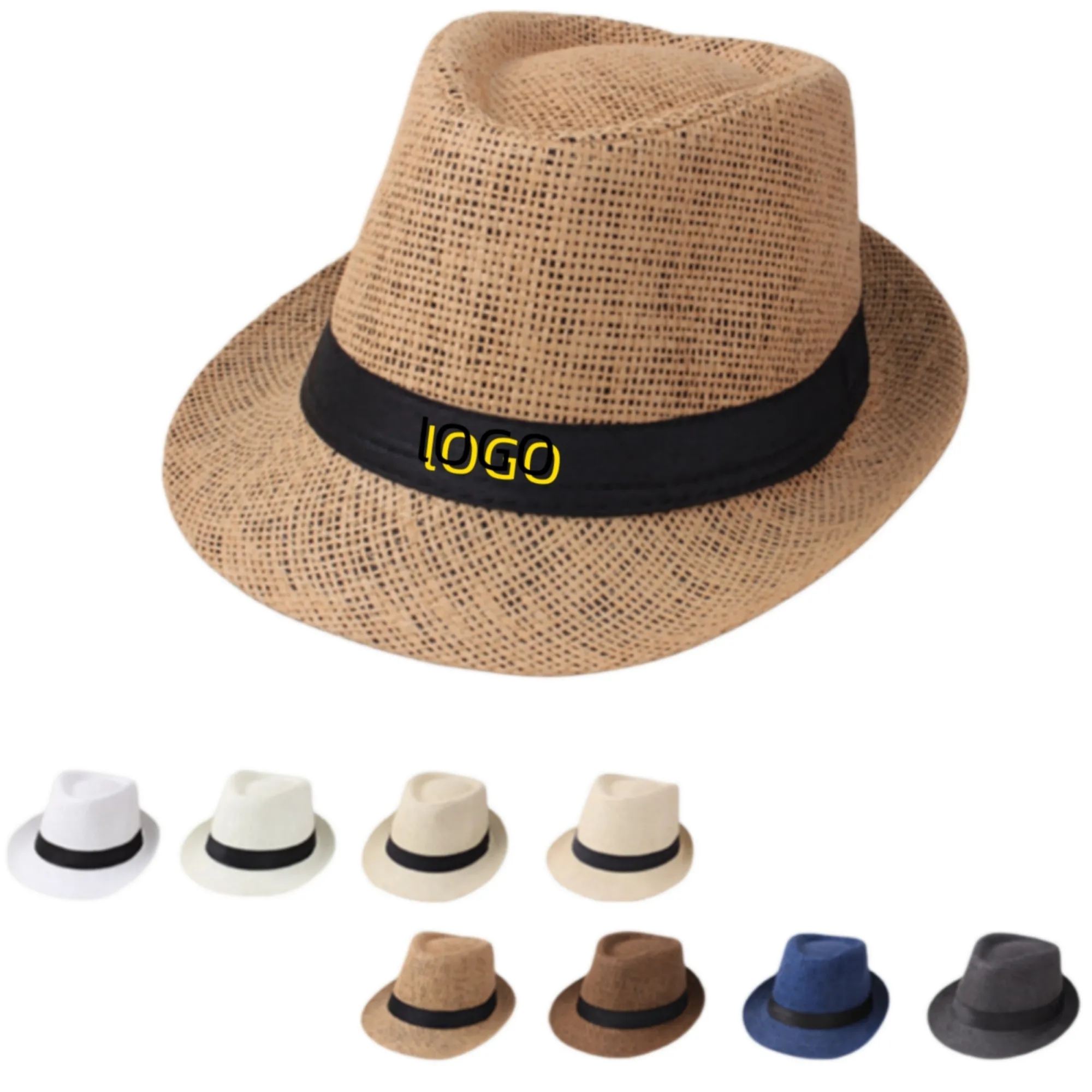 Natural Straw Fedora Hat 5