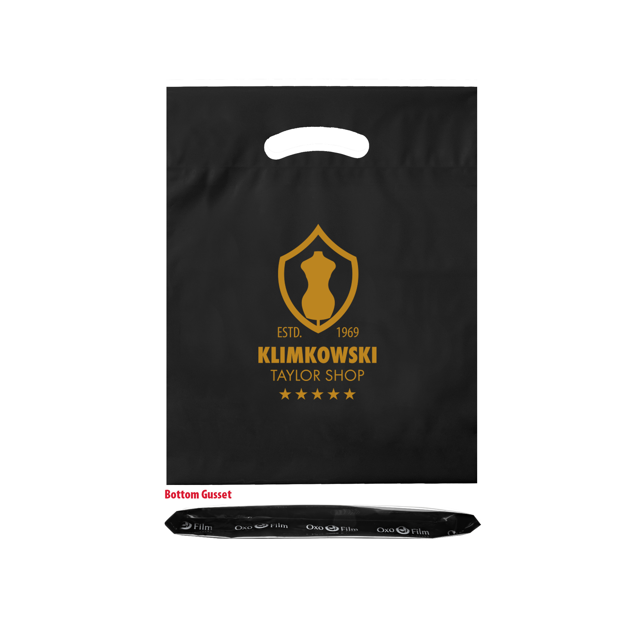 Oxo-Reusable Plastic Fold Over Die Cut Bag 1