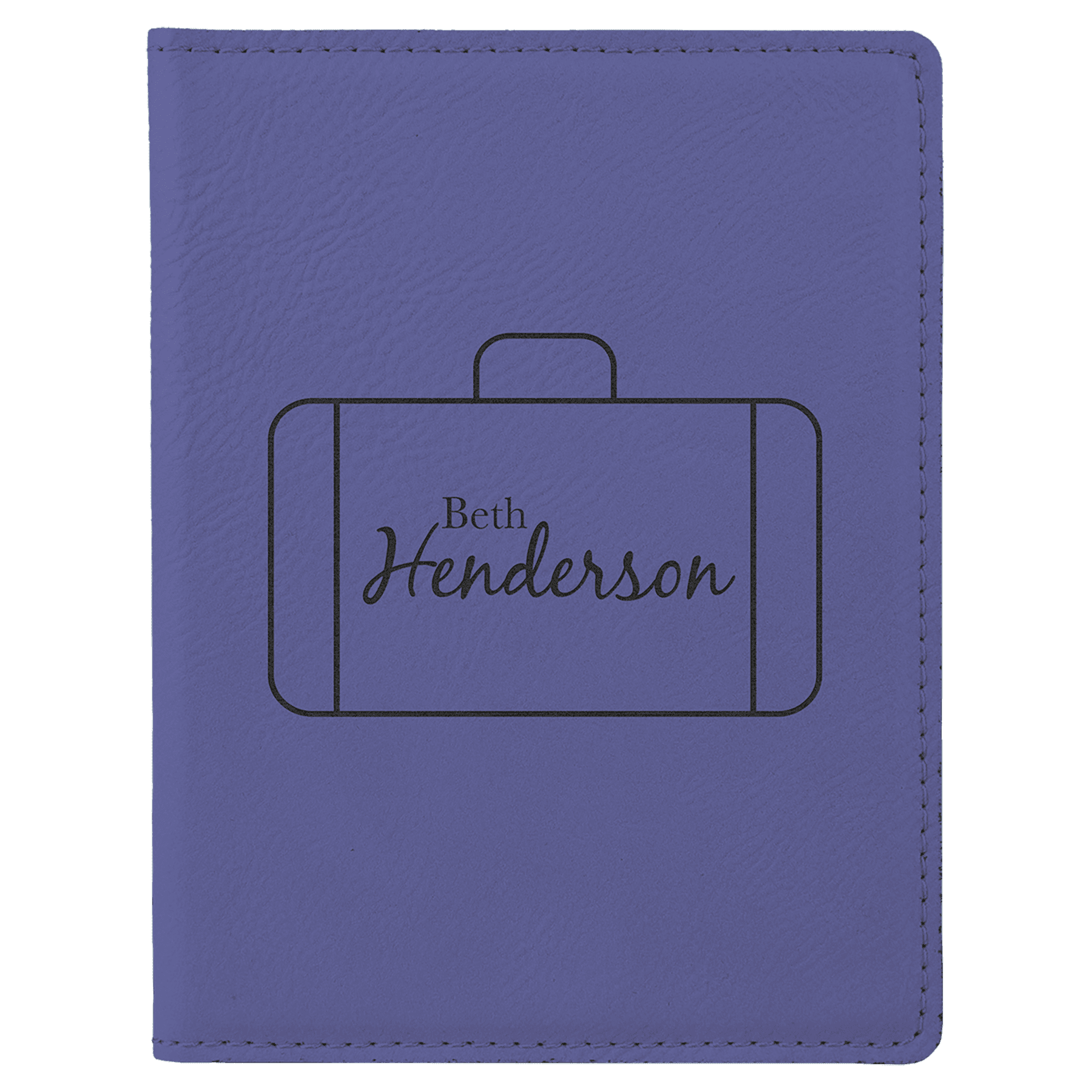 4 1/4" x 5 1/2" Purple Leatherette Passport Holder 2