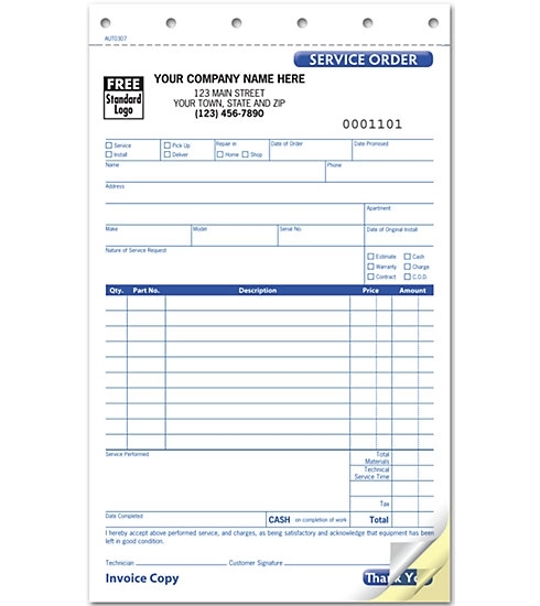 Service Orders, Carbonless, Small 1