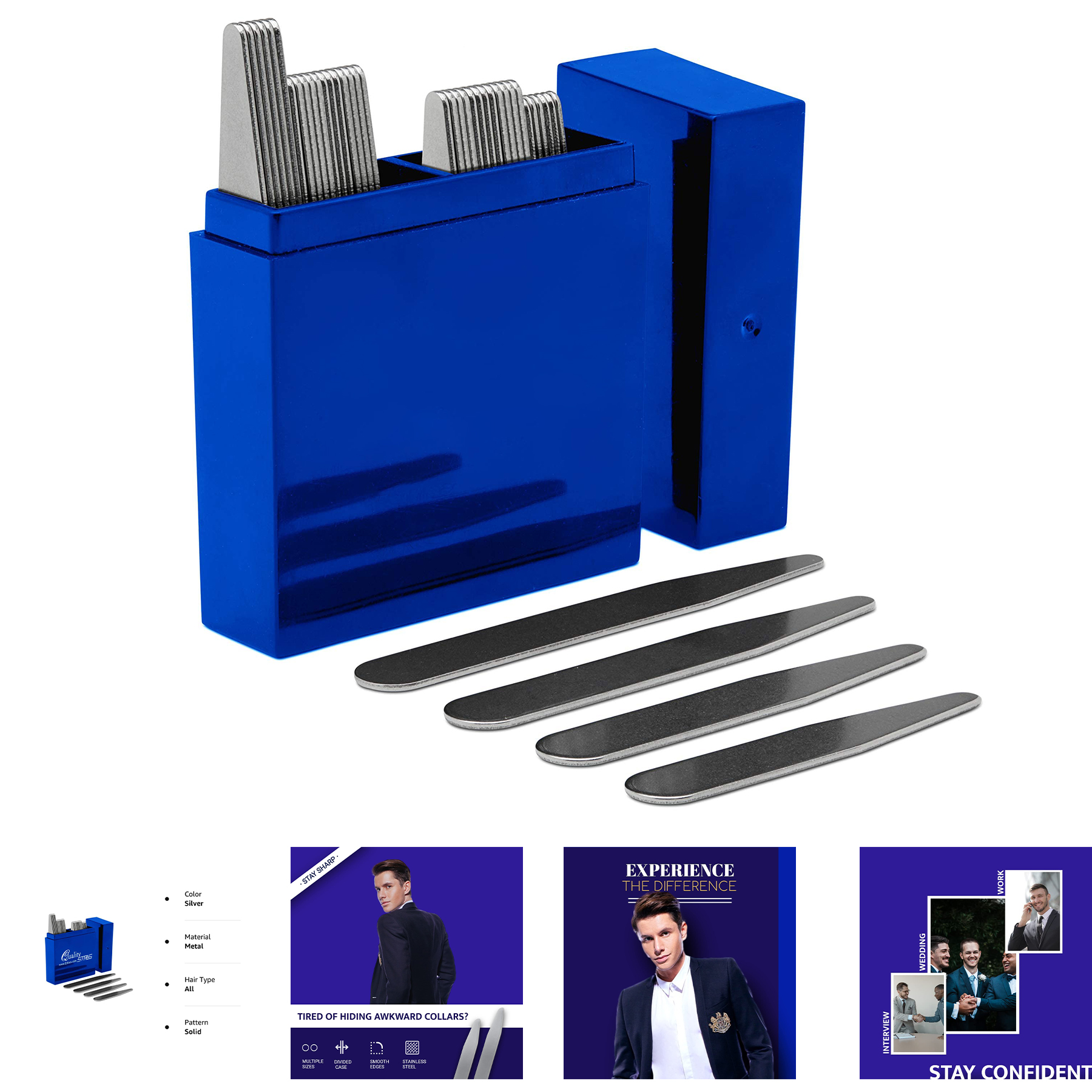36 Metal Collar Stays for Men 2