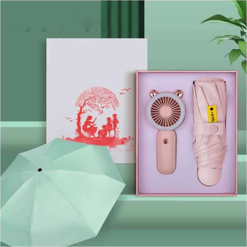 2-Piece Handheld Fan & Umbrella Gift Set 3