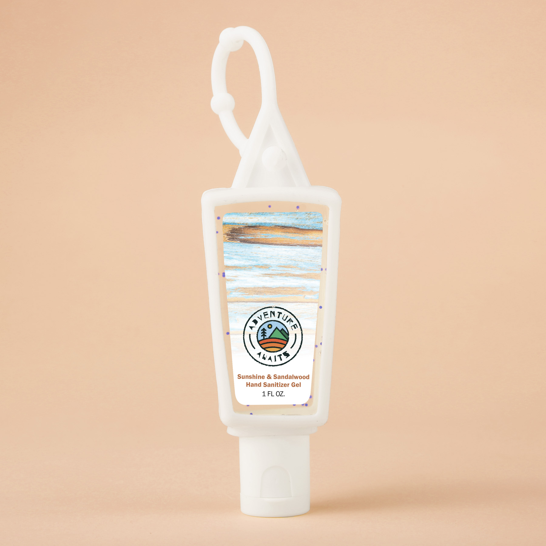 Hand Sanitizer Gel With Moisture Beads: 1 oz Triangle Bottle with Carabiner 5