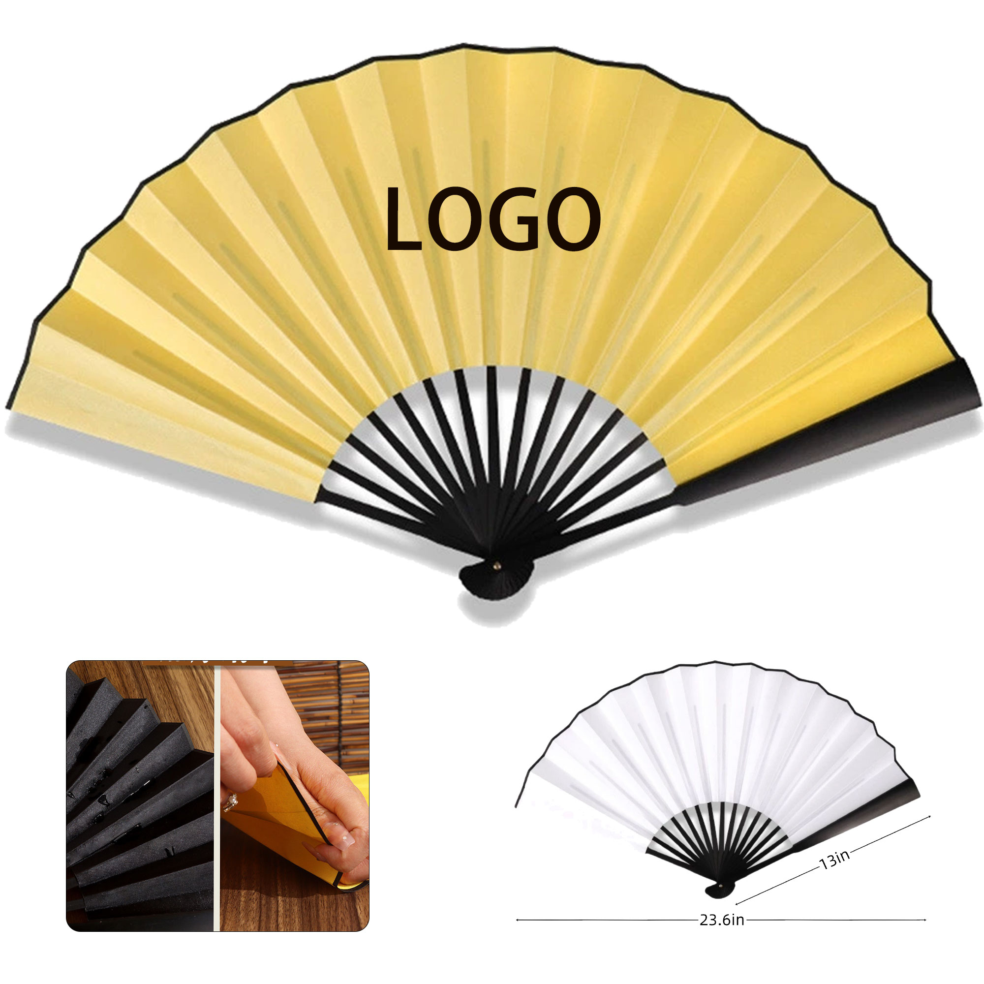 Custom Bamboo 13" Folding Fan 2