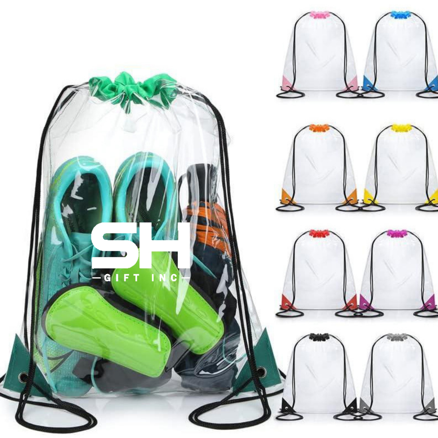 Clear Drawstring Backpacks Bags For Gym Sport Event 2