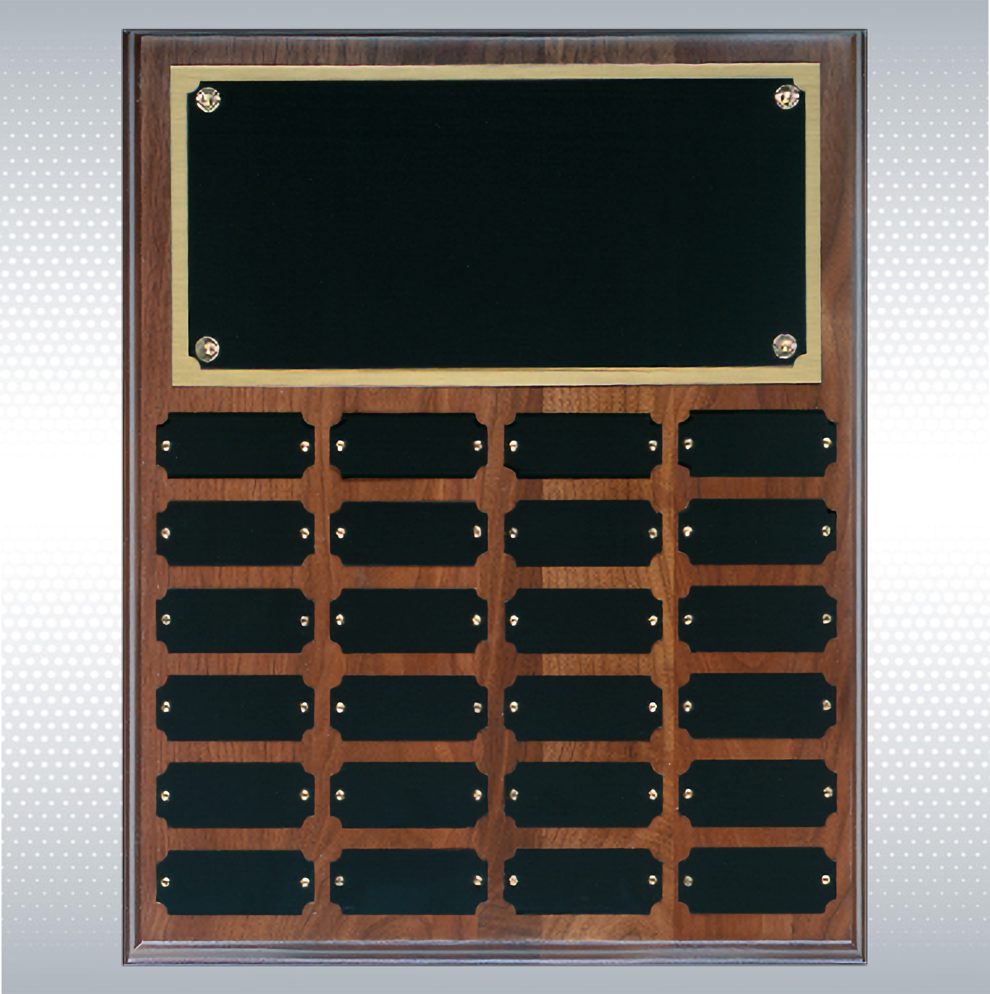 Step Edge Genuine Walnut 24 Plate Perpetual Plaque (12" X 15") 7