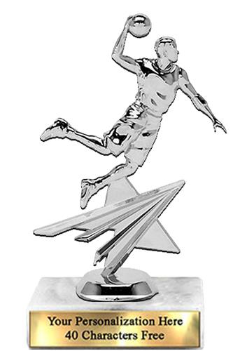 Trophy: 7", 2x3 white marble base, Star Figure Bas 1