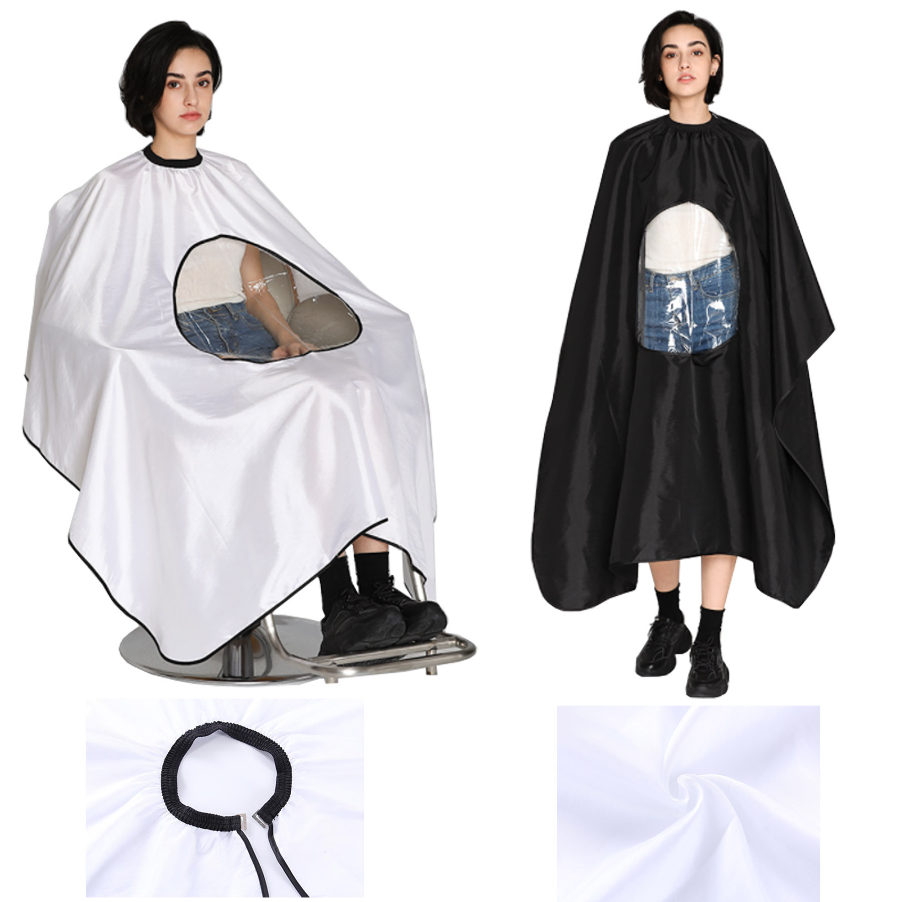Transparent Viewing Window Salon Cape  2