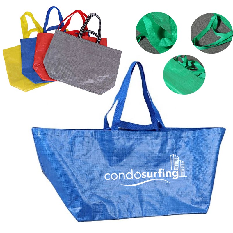 Eco-Friendly Waterproof Large Reusable PP-woven Shopping Bag Shoulder Bag Storage Handbag 1