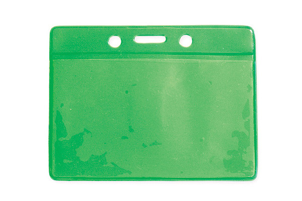 Vinyl Horizontal Color Back Badge Holder (3.75"x 3")(Green) 1