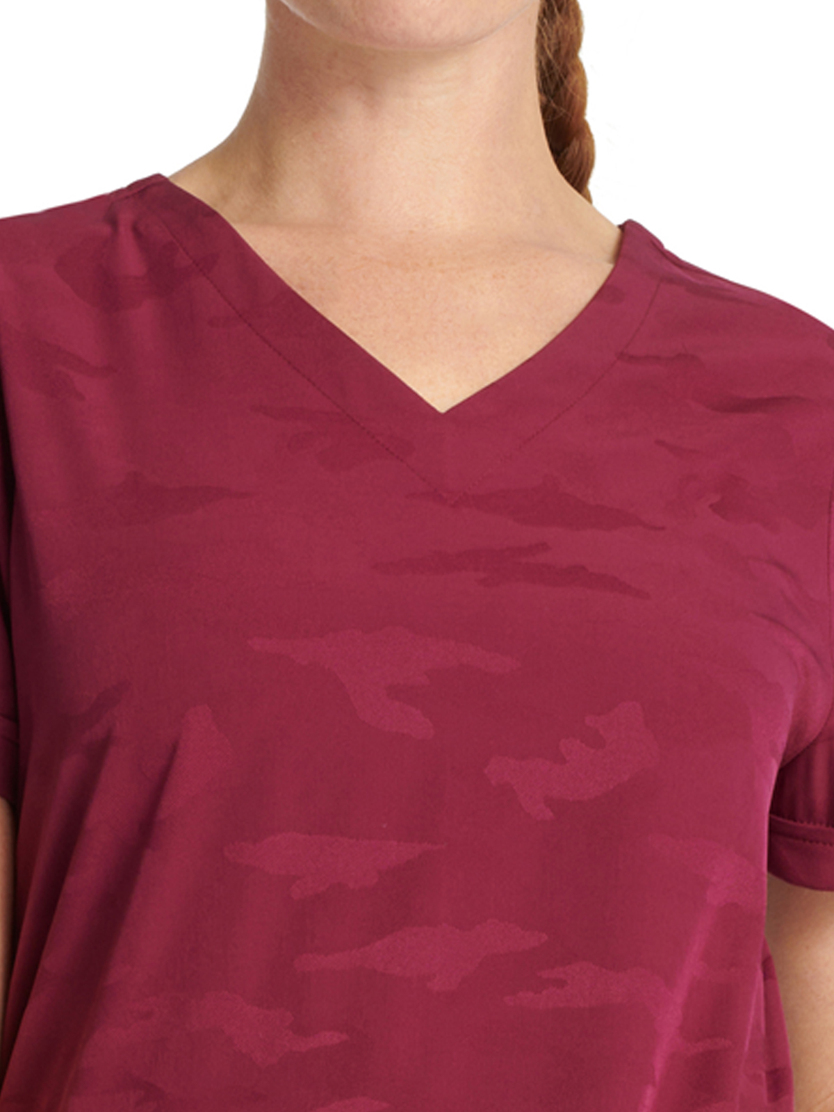 Healing Hands - HH PL Jacquard - Women's 2-Pocket Joy Camo V-Neck Top 9