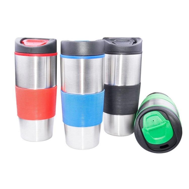 16 oz Stainless Steel Mug With Rubber Sleeve 2
