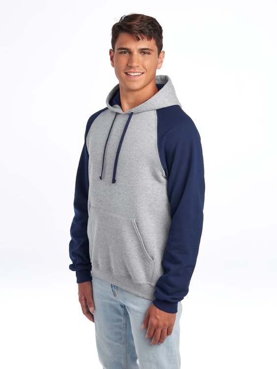 JERZEES NuBlend® Unisex Color-Block Raglan Hooded Sweatshirt, custom hoodie or sweatshirt with logo imprint 7