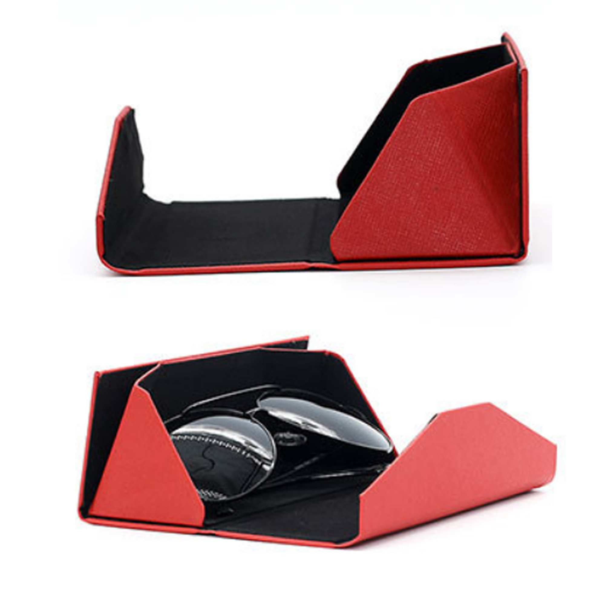 MOQ 50 PCS Soft Foldable Leather Eyeglasses Case 4