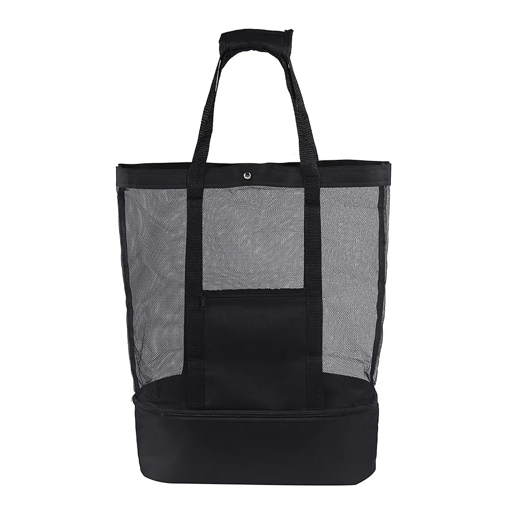 Detachable Mesh Beach Tote Bags with Cooler Compartment 2