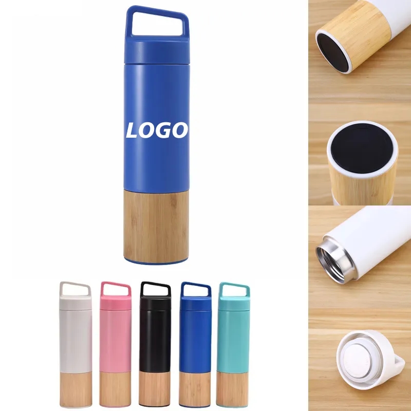 20 oz Custom Bamboo Vacuum Insulated Water Bottle 2