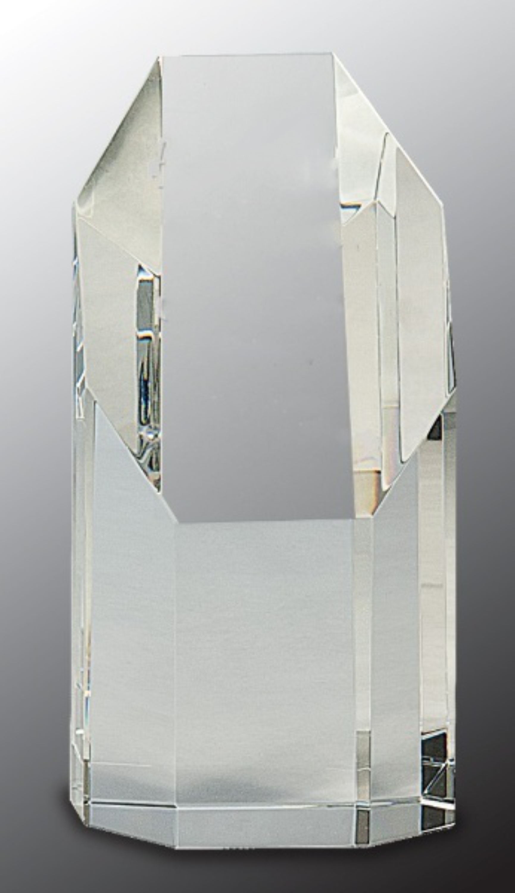 6 1/4" Clear Crystal Octagon Tower Award 3