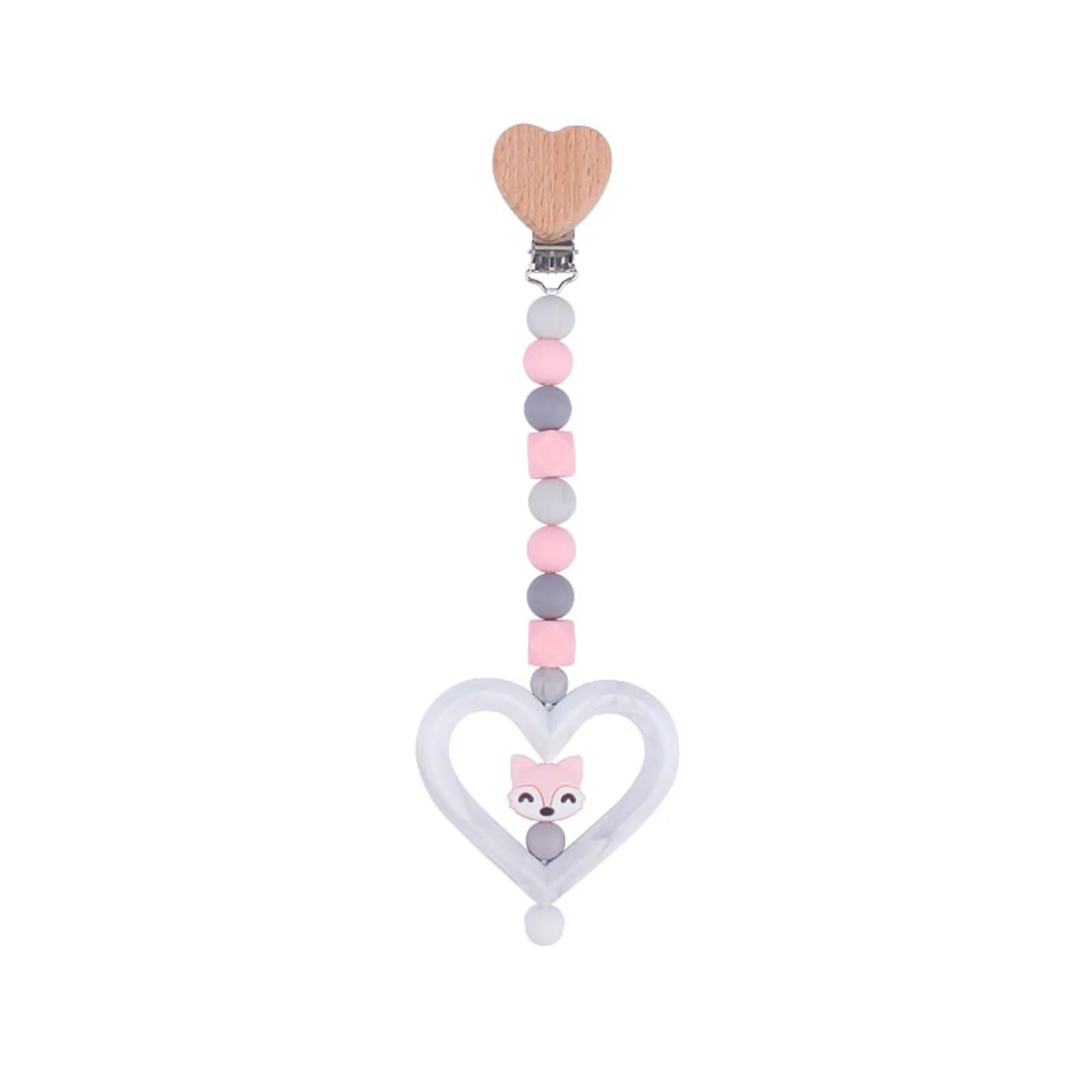 Heart Silicone Animal Pacifier Chain 5