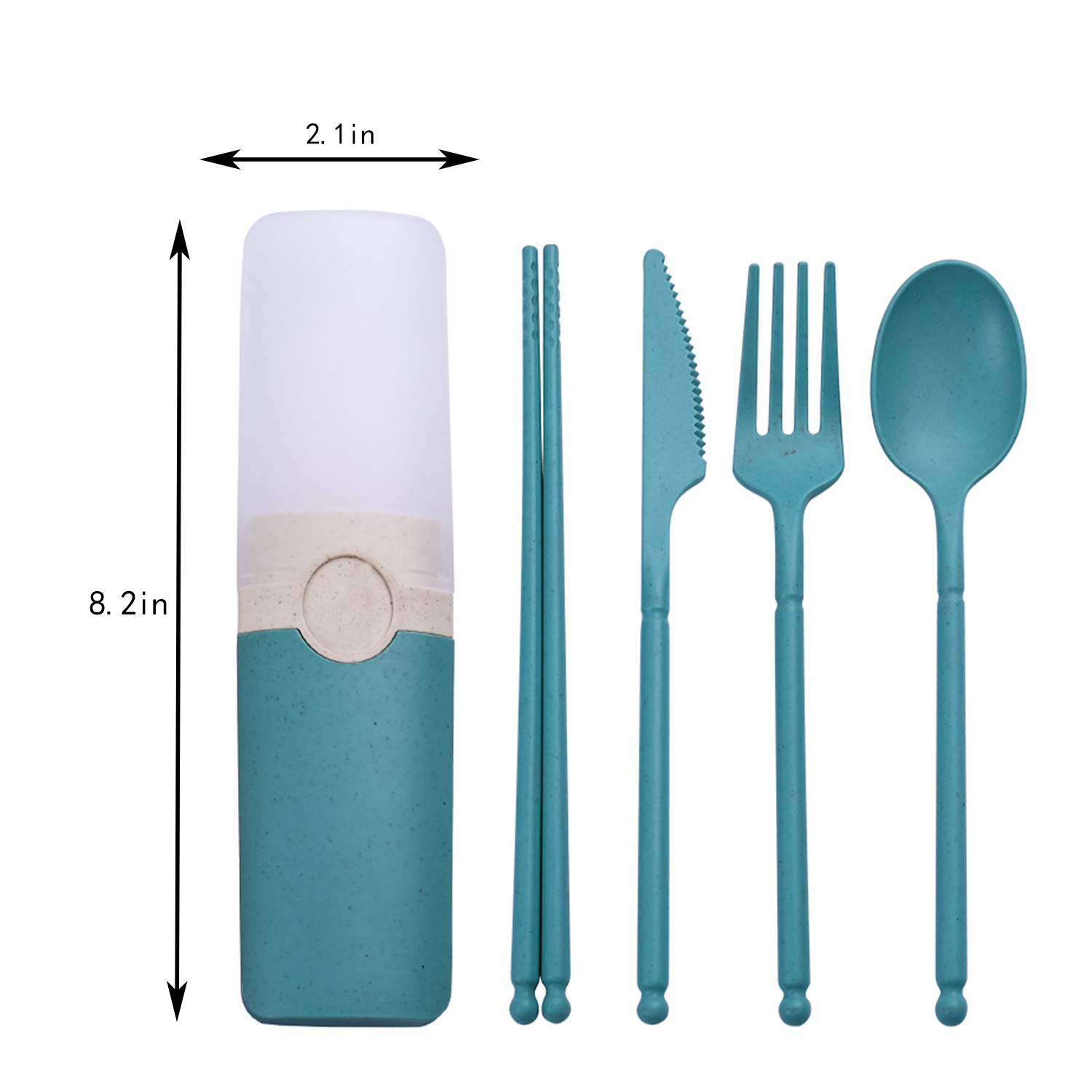 4 Pcs Food Grade Wheat Straw Tableware Set w/ Box 6