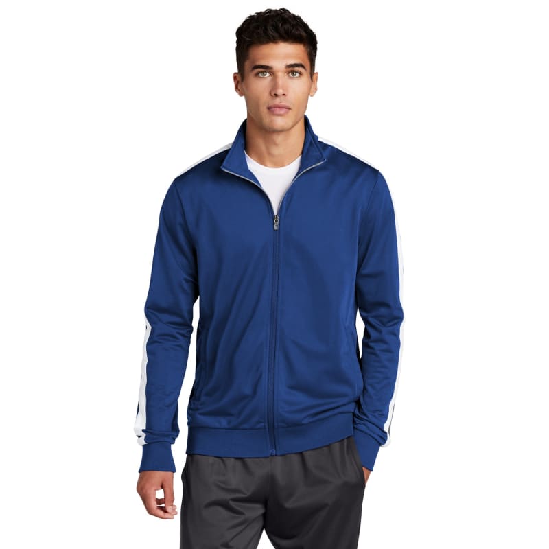 Sport-Tek Tricot Sleeve Stripe Track Jacket. 27