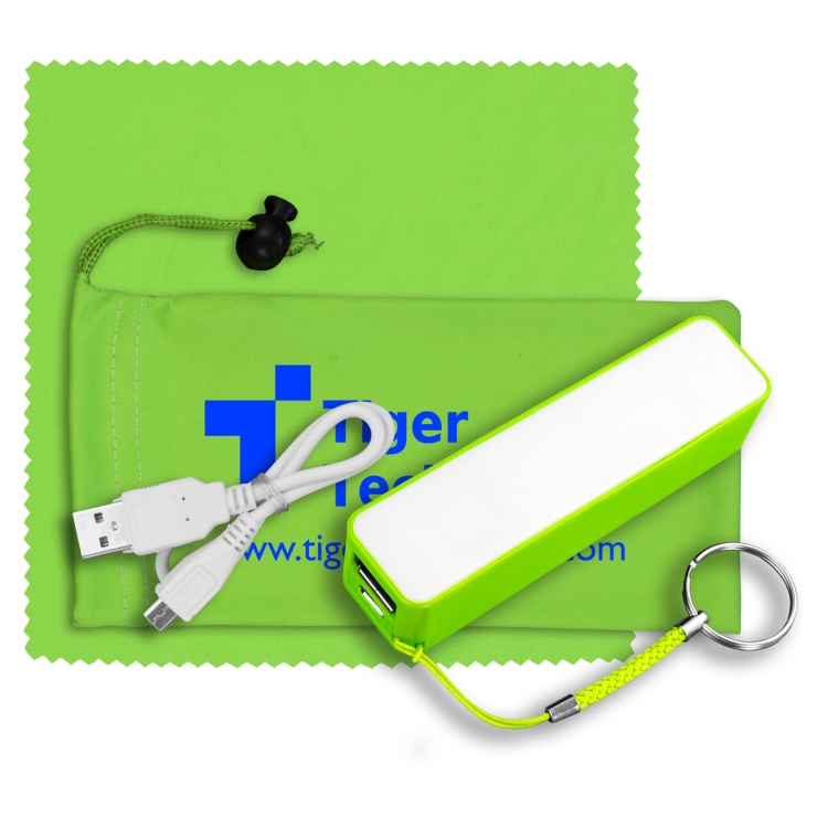 Mobile Tech Power Bank Accessory Kit in Microfiber Cinch Pouch 22