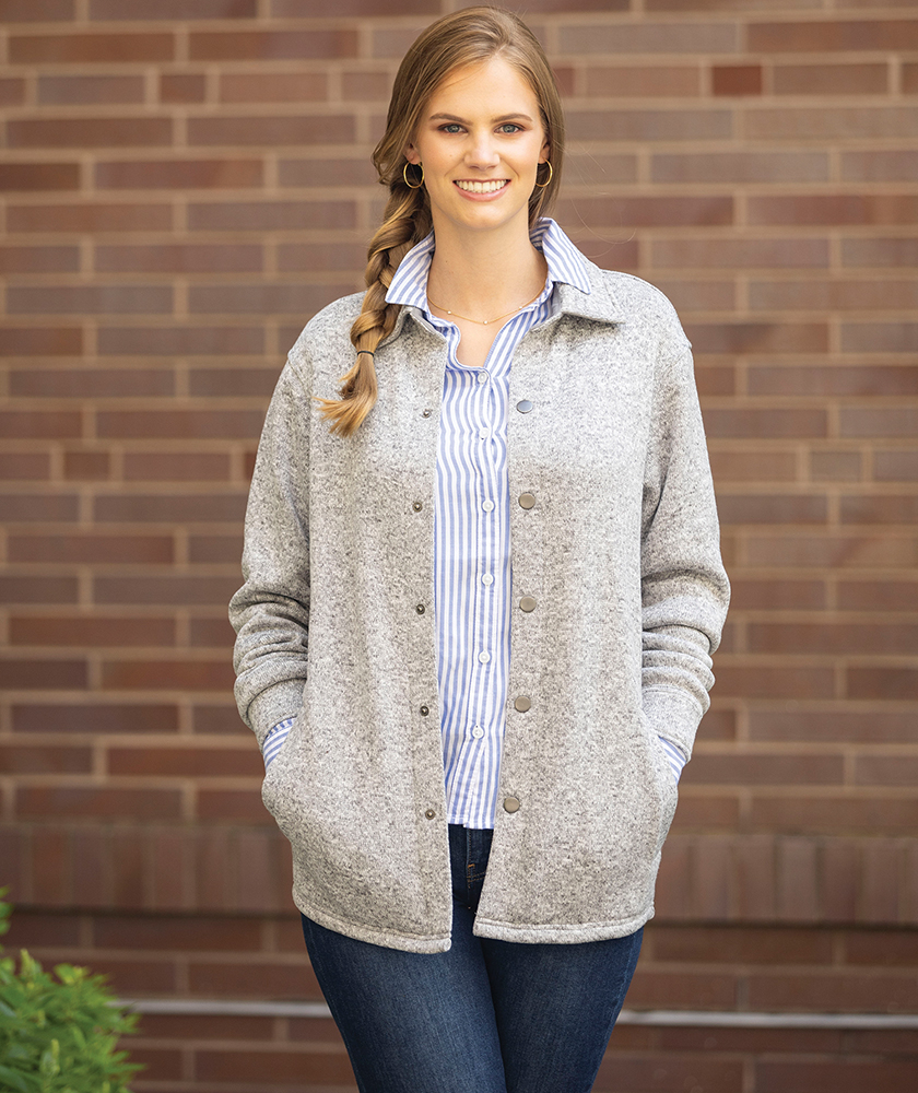 Heathered Fleece Snap Shacket 14