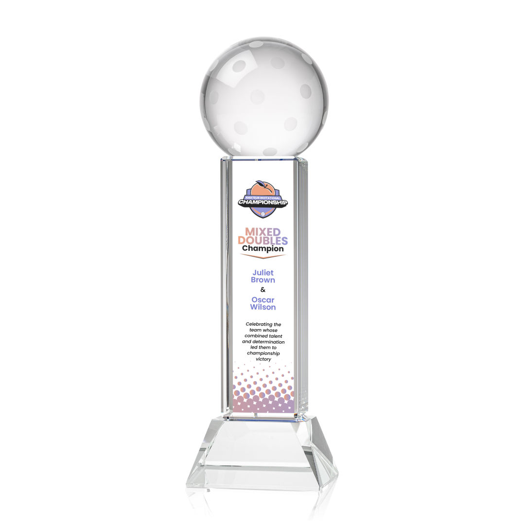 Pickleball VividPrint™ Award on Stowe Base - Clear