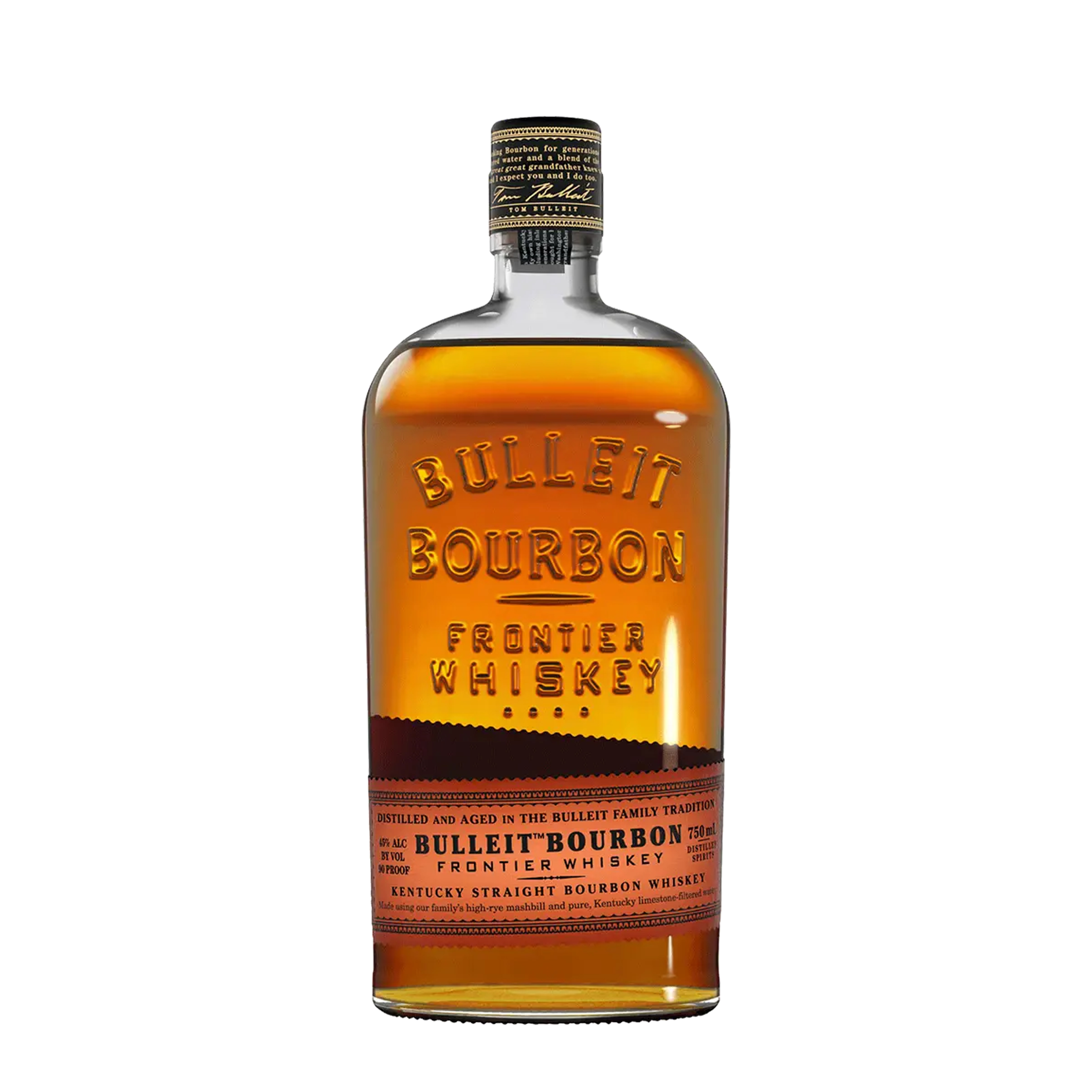 Etched Bulleit Bourbon Whiskey Liquor Bottle 1