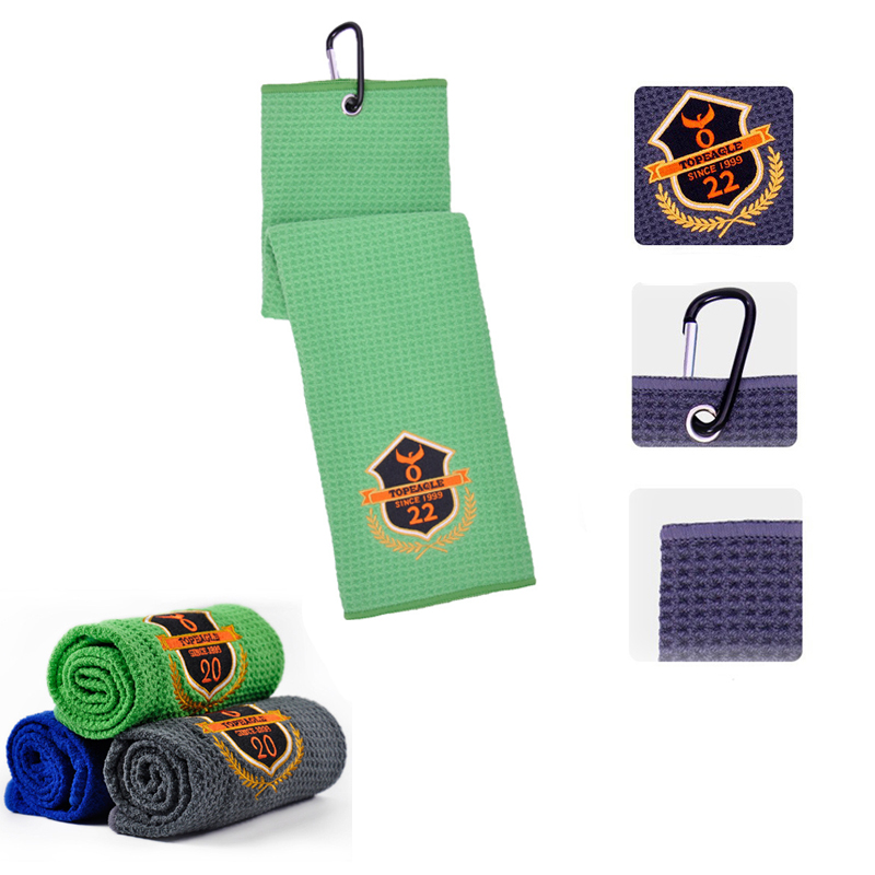 Tri-fold Golf Towel With Carabiner 2