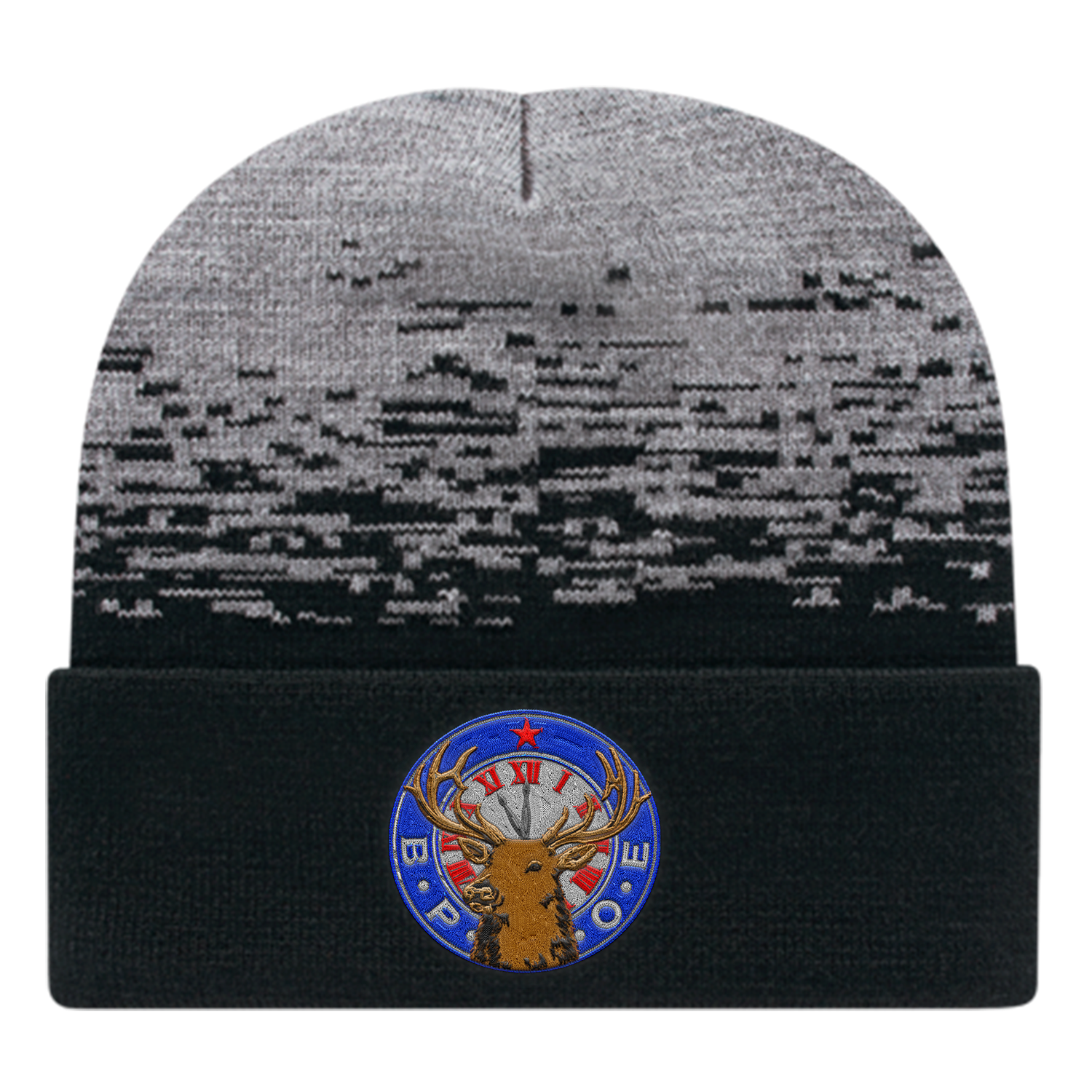C A Static Pattern Knit Cap With Cuff 7