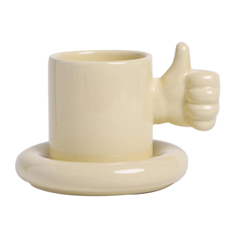 Custom 8.4 OZ. Ceramic Tea Cup Coffee Mug with Saucer Set 5