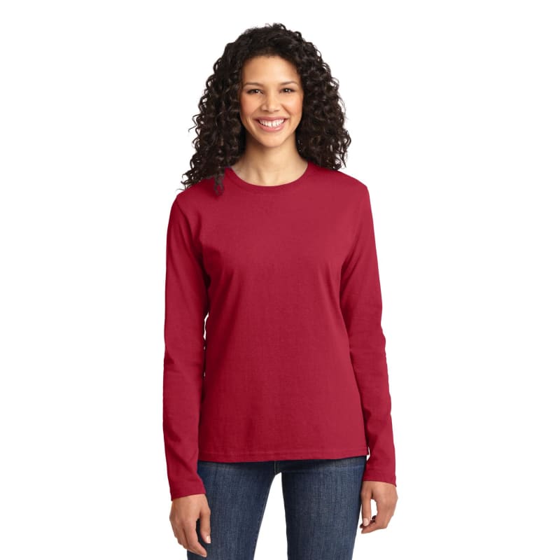 Port & Company Women's Long Sleeve Core Cotton Tee. 35