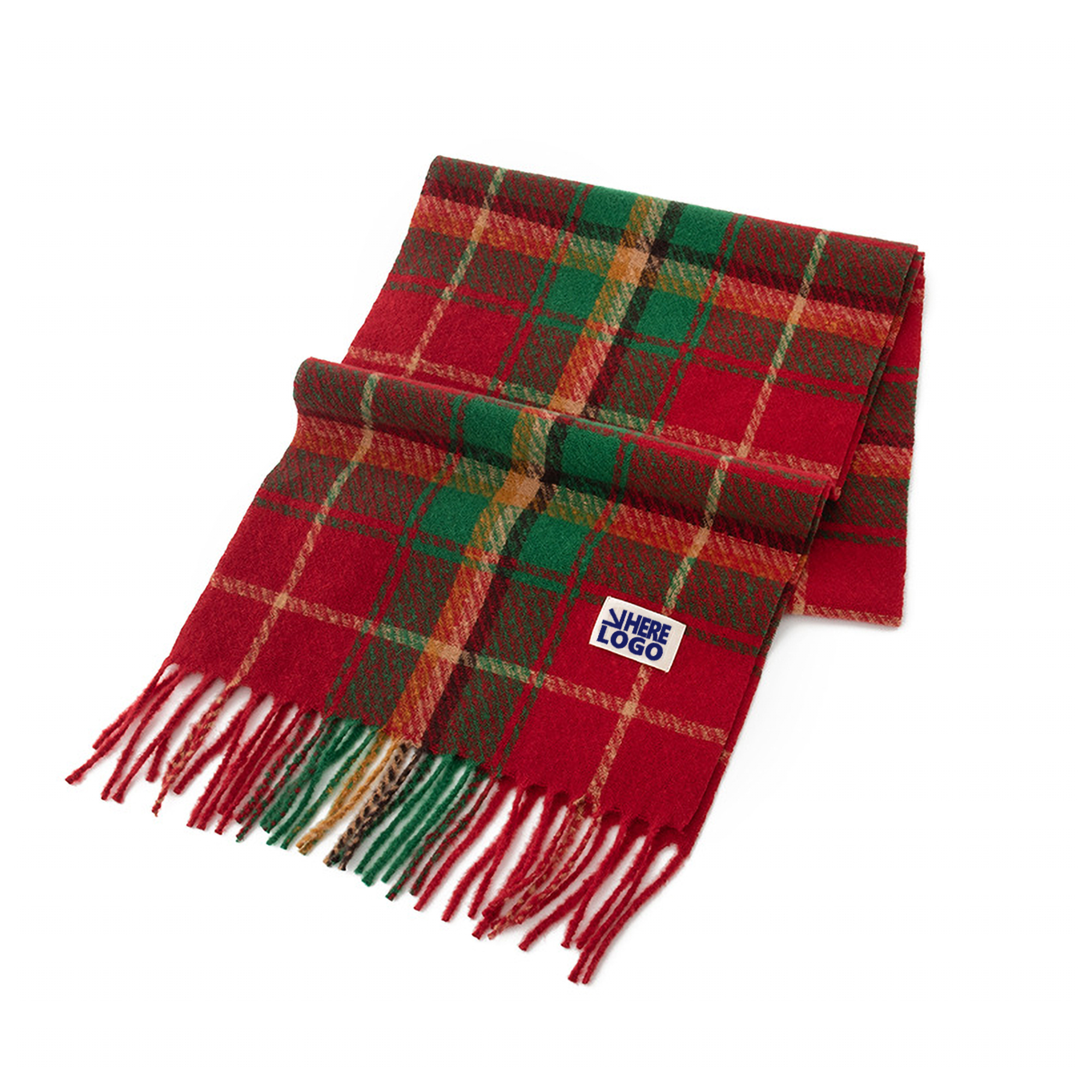 Plaid Plush Feel Scarf Versatile Fashion Accessory Christmas 3