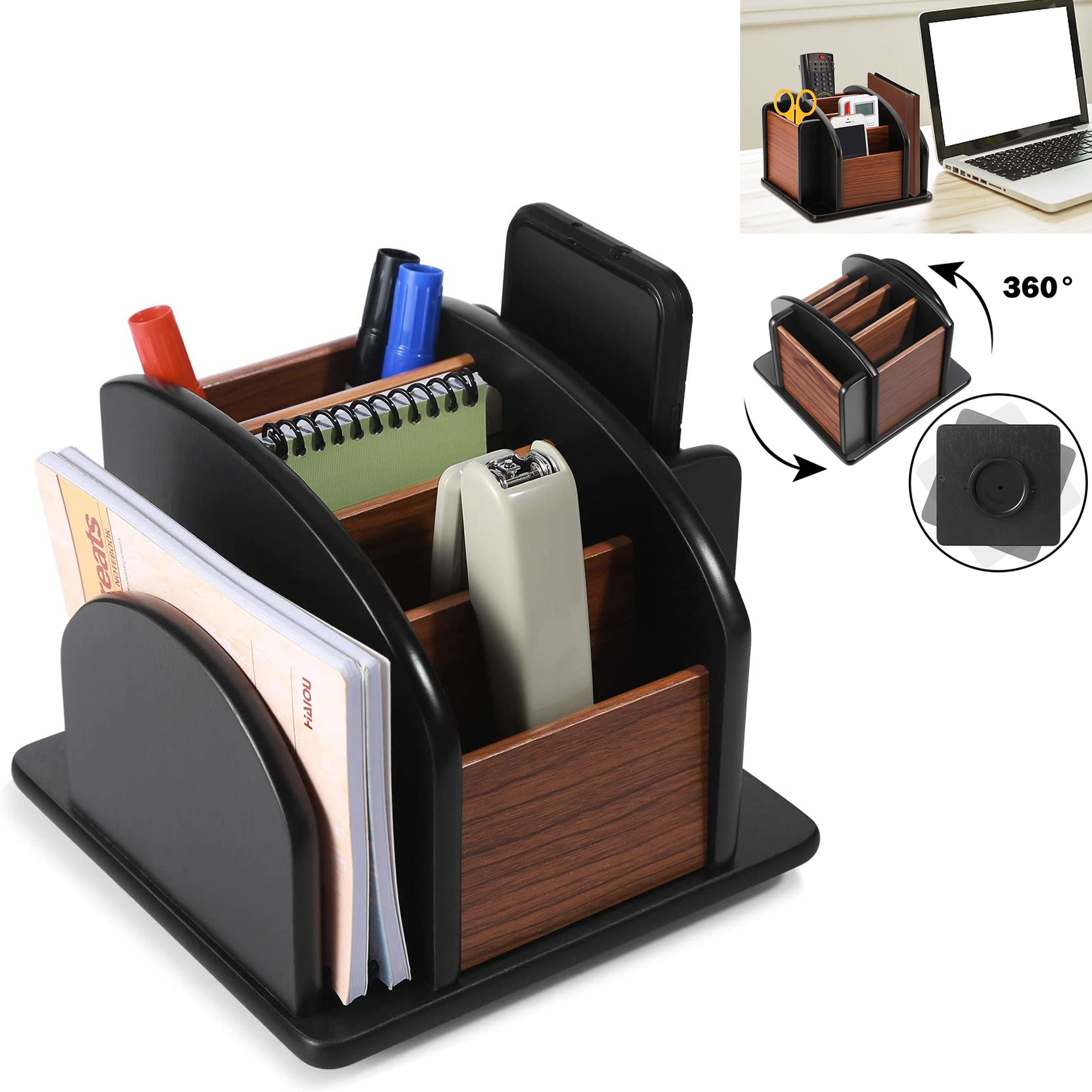 Wooden Desktop Office Supplies Storage Holder 1
