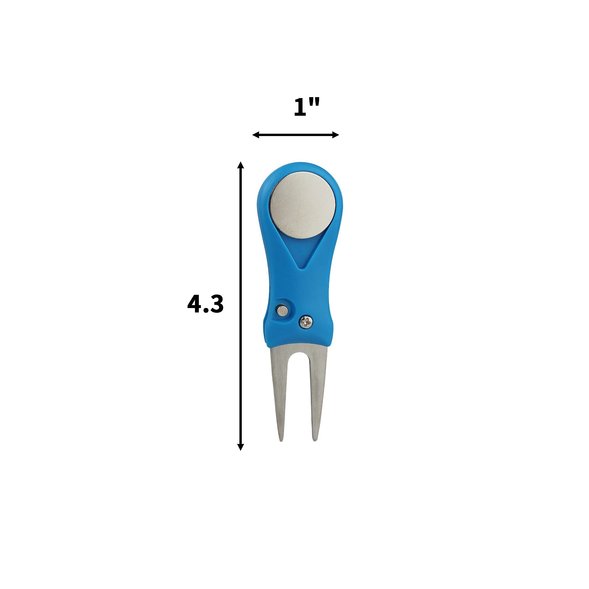 Foldable Golf Divot Tool With Plastic Handle Steel Fork 4.3" X 1" 3