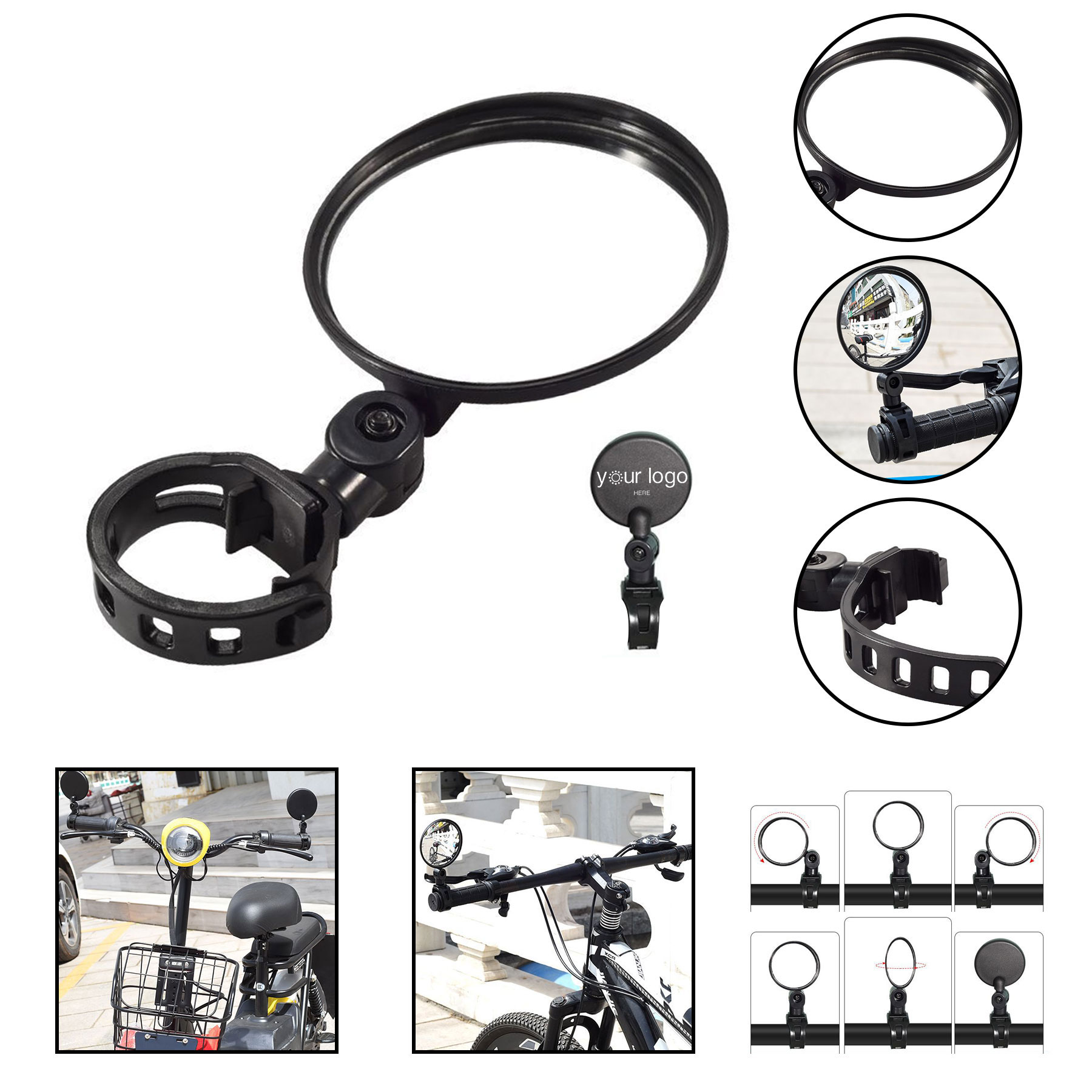 Bike Bar End Rearview Mirror  2
