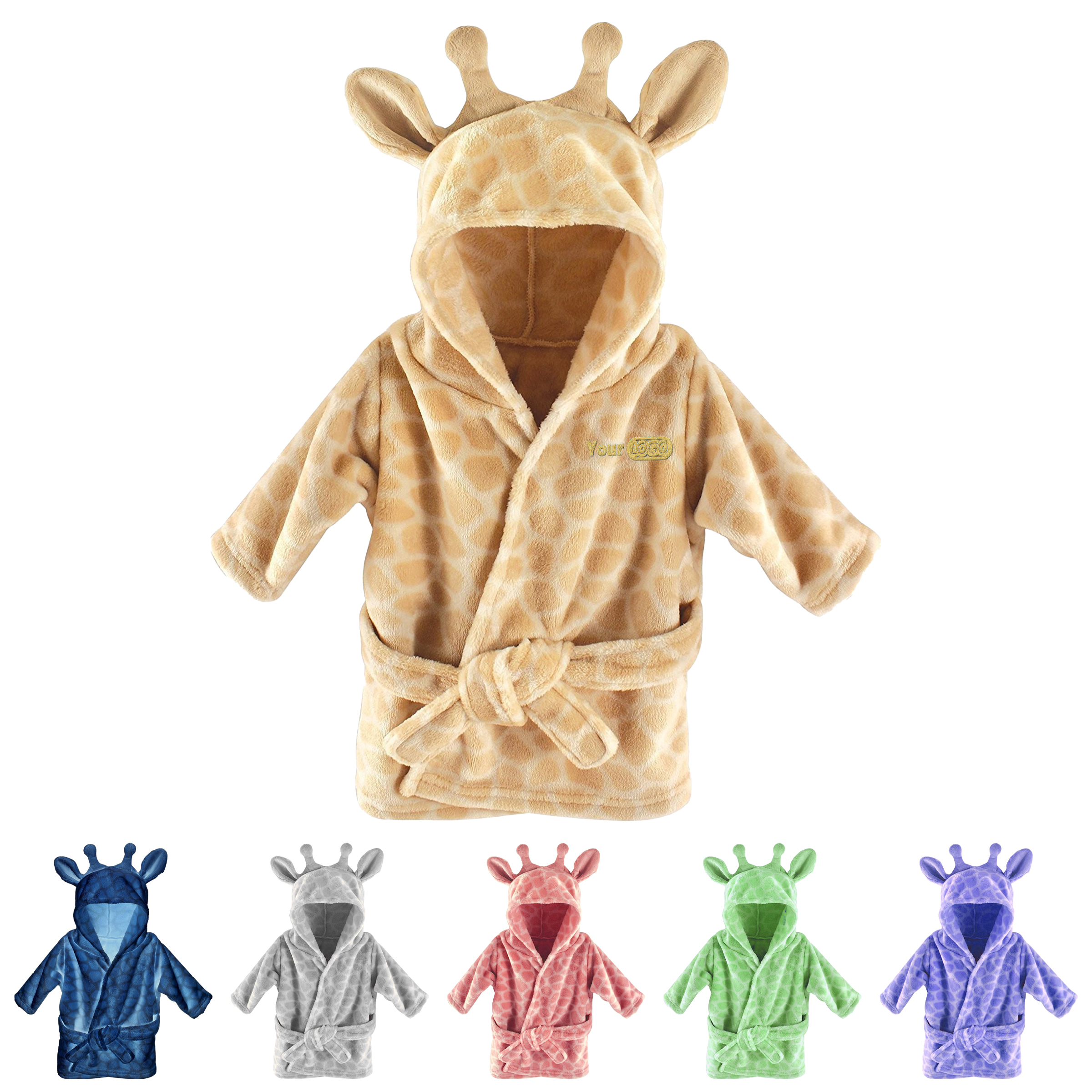 Other Fabric Plush Hooded Toddler Bathrobe With Cute Animal Design 4