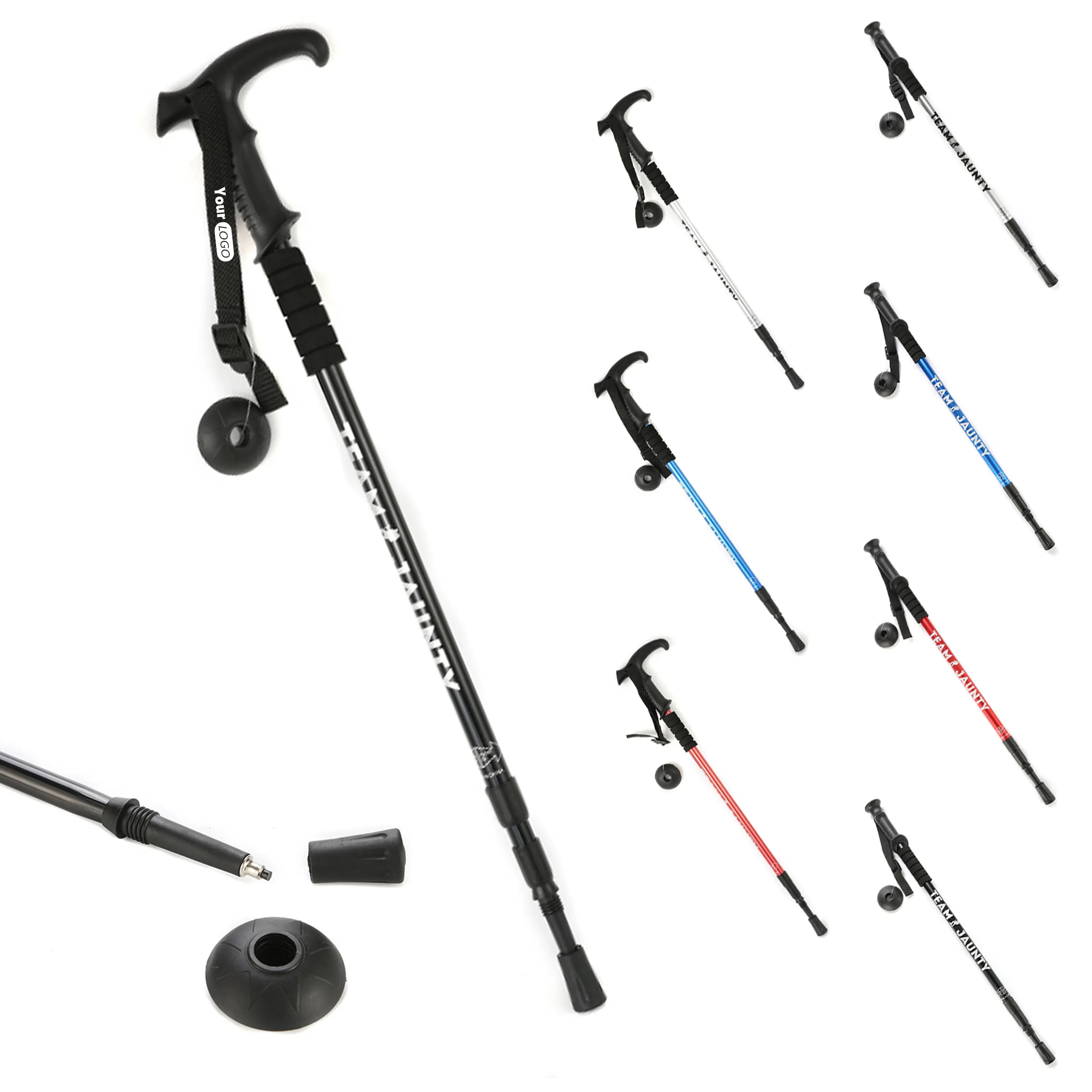 Aluminum Alloy Outdoor Three Section Telescopic Hiking Poles 8