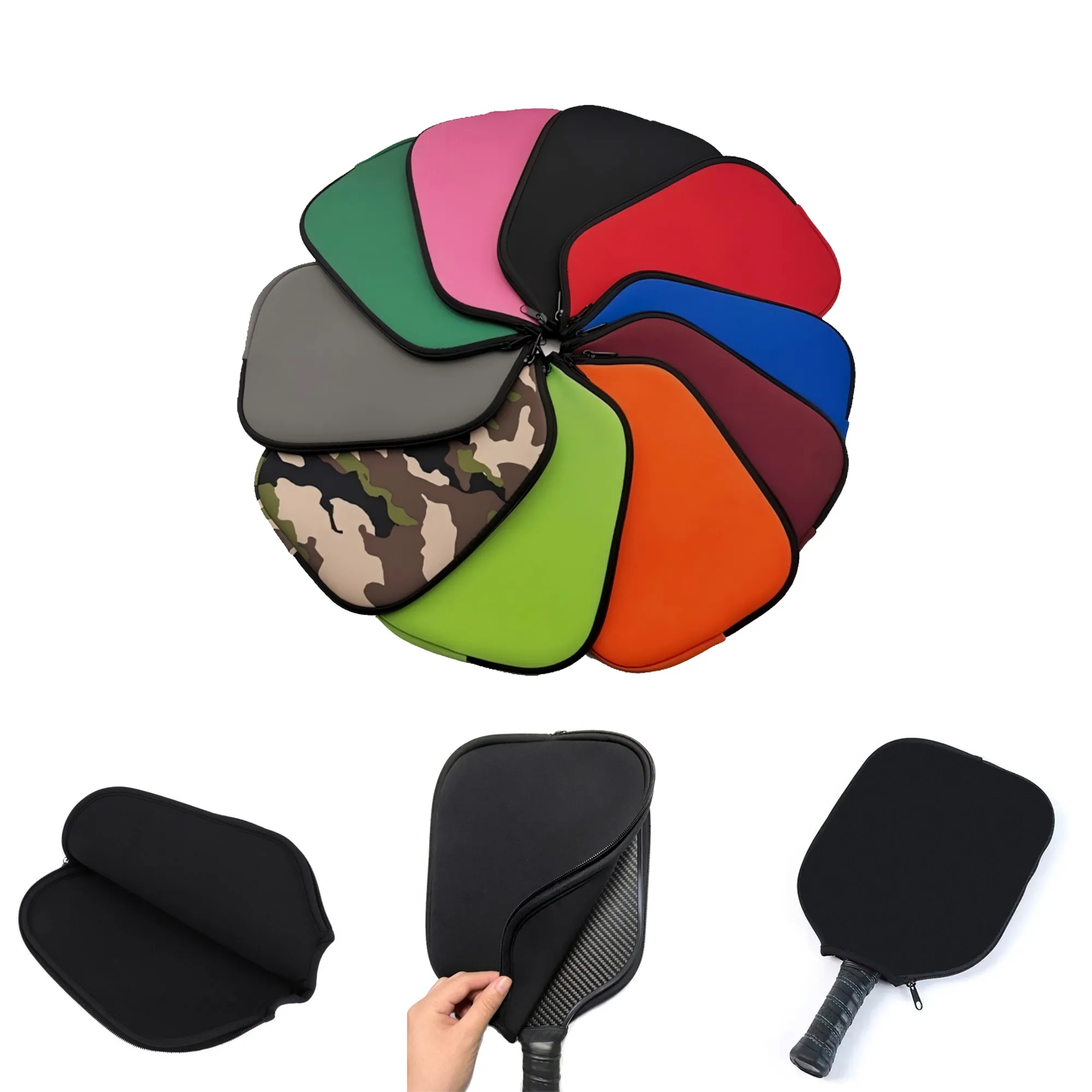 MOQ 50 Soft Tactile Neoprene Pickleball Paddle Protection 3