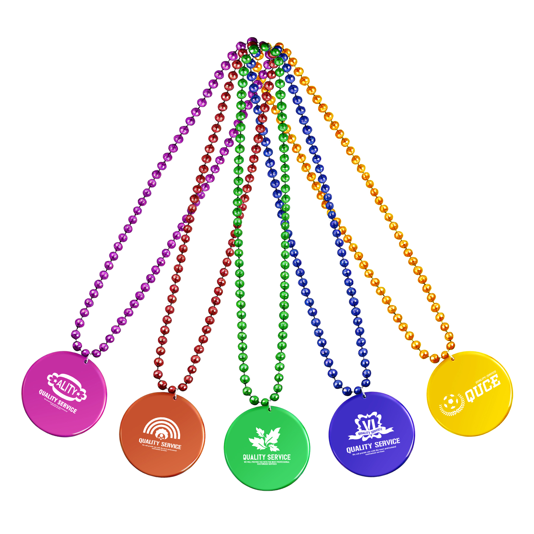 2 1/2'' Plastic Medallion Beads Necklace 2