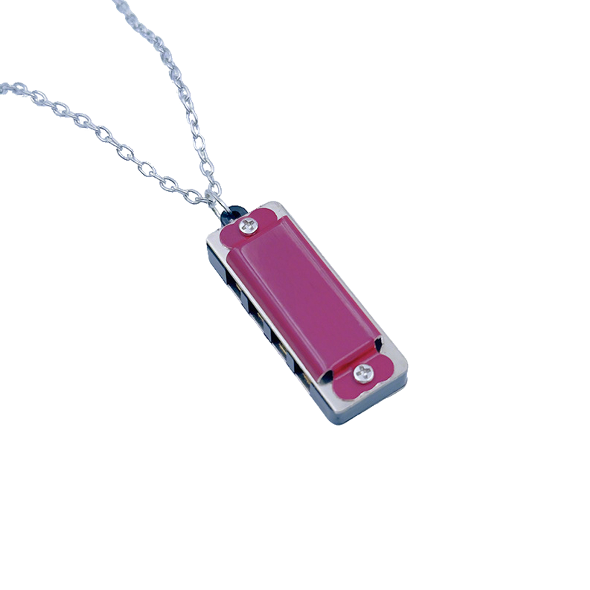 Mini Harmonica Necklace With Metal Chain Four Hole Eight Tone 7