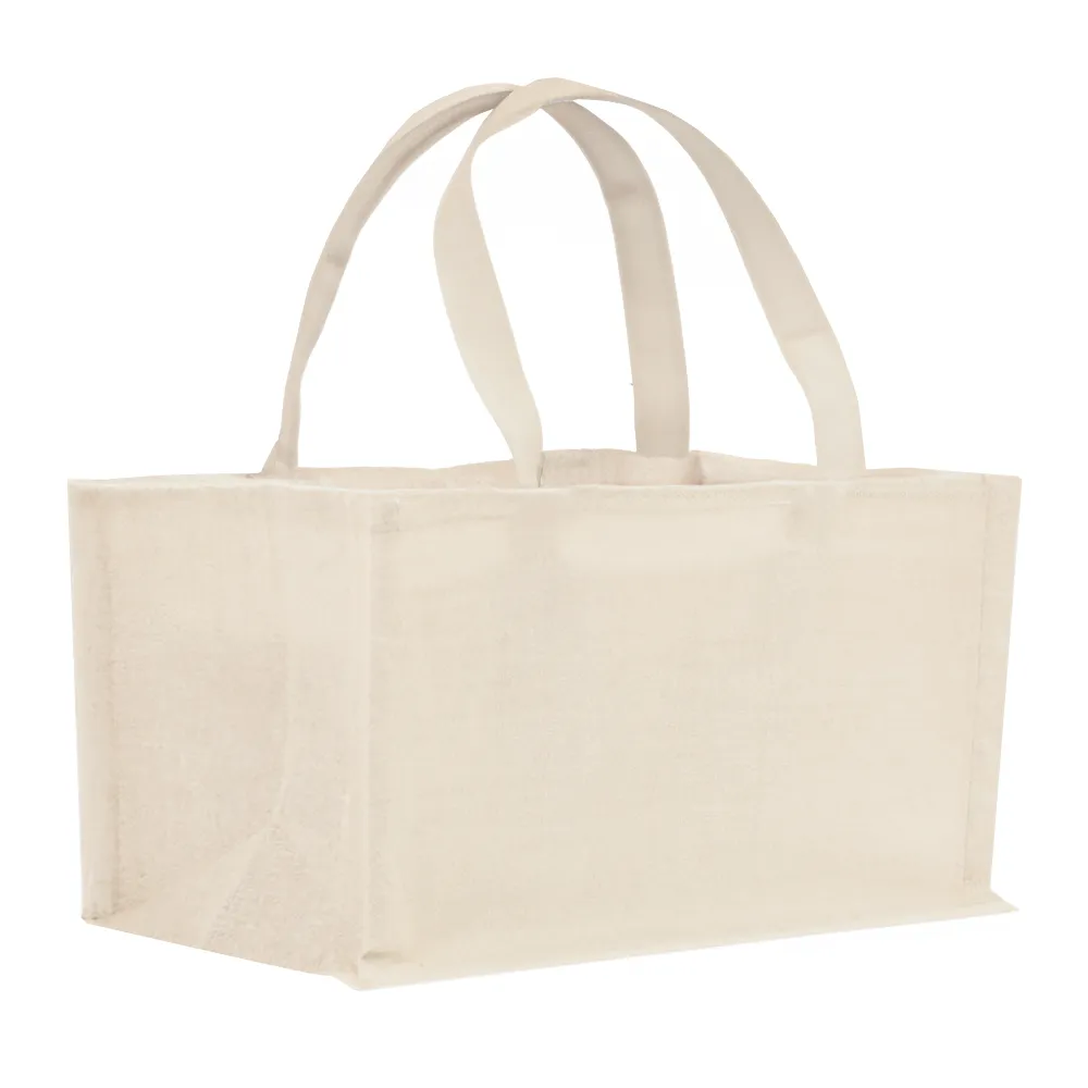2-Bottle Horizontal Heavy Cotton Canvas Tote 3
